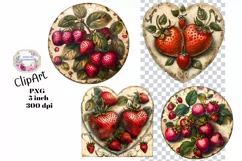 Strawberry, Strawberries, Ephemera, PNG, Clipart Product Image 1