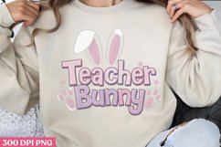 Teacher Bunny PNG, Retro Easter Sublimation PNG Product Image 2
