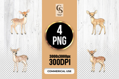 Watercolor Baby Deer Fawn Clipart Sublimation PNG Product Image 1