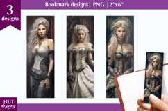 Fantasy bookmark designs, Charming blond woman bookmark PNG Product Image 1