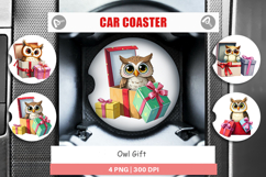 Car Coaster Owl Gift Product Image 1