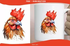 Watercolor Rooster PNG Digital Download Product Image 2
