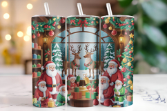 Merry Christmas Santa Tumbler Wrap | Christmas Wrap Product Image 1