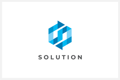 Solution Letter S Hexagon Logo Design Vector Product Image 1