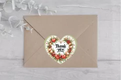 12 Christmas Heart Stickers|Printable cutting PNG Product Image 3