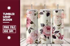 Beautiful pink Flowers clipart tumbler warp design Product Image 1