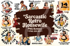 Sarcastic Retro Housewife PNG Bundle 14 Product Image 1
