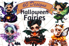 Halloween Fairy Clipart PNG, Cute Chibi Fairy Art Clip Art Product Image 1