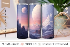 Space Tumbler Wrap Design, Planets Tumbler Sublimation Product Image 1