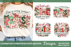 4 Christian Christmas Shirt Designs, 4 Nativity Faith Quote Product Image 1
