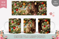 Floral Easter Mug, Easter Eggs Mug Wrap Design Product Image 1