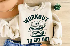 Workout to eat out svg Design | Svg Cut Files | Shirt Svg Product Image 2
