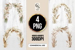 Boho Dried Floral Wedding Arch Clipart Product Image 1