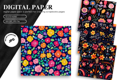 Flower Pattern Background Wallpaper Digital Paper_17 Product Image 1