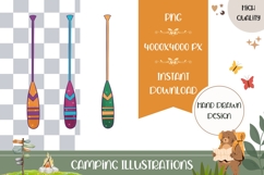 Hand Drawn Paddles Illustration, Cartoon Paddles PNG Product Image 1