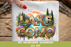 Lake Como Italy PNG, Italian Lake District Sublimation Product Image 1