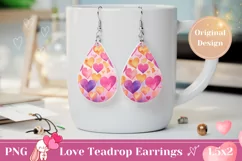 Cute Love Heart Teardrop Earrings, Valentine's Day Earring Product Image 1