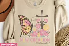 New creation 2 Corinthians 5:17 PNG, Retro Christian Sublima Product Image 2