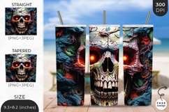 3D Scary Skull Tumbler Wrap | 3D Sublimation Wrap Design Product Image 1