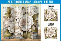 Camellia & Ruta Graveolen Flower Tumbler Wrap Product Image 1