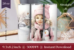 Watercolor Christmas Tumbler Wrap, Christmas Sublimation PNG Product Image 1