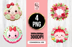 Cute Sweet Face Wreath Clipart Sublimation PNG Product Image 1