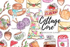 Watercolor cottage core clip art Product Image 1