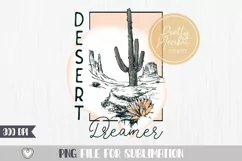 Desert Dreamer png, Sublimation, Retro png, Cactus png Product Image 1