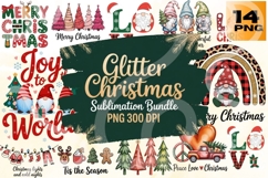 Glitter Christmas PNG Bundle 14 Product Image 1