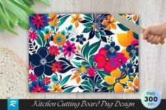 Three Colors Bright Floral Cutting Board Sublimation Design Product Image 1