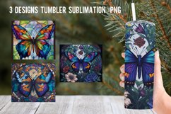 Butterflies Stained Glass Tumbler Wrap Sublimation PNG Product Image 1