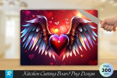 Heart With Wings Cutting Board Sublimation Design Product Image 1