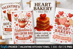 Valentines Day Kitchen Towel, Vintage Valentine Cookies PNG Product Image 1