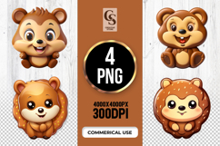 Cute Brown Bear Clipart Sublimation PNG Product Image 1