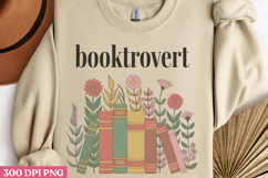 Booktrovert PNG, Reading Book Sublimation PNG Product Image 2