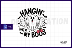 Funny Hanging Ghosts Halloween Sublimation PNG Design Product Image 1