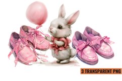 Watercolor Pink Baby Shower Clipart , PNG Product Image 1