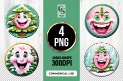 Cute Tree Face Design clipart sublimation png Product Image 1