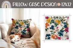 Cute Pillow Case Print, Vintage Flowers Pillow Sublimation Product Image 1