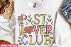 Pasta Lover Club PNG, Coquette Bow Positive Funny Quotes PNG Product Image 2