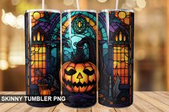 Stained Glass Halloween Tumbler 20 oz Skinny Tumbler Product Image 1
