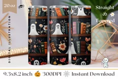 Embroidery Halloween Tumbler, Funny Ghosts Tumbler Product Image 1