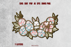 Multilayer Easter Bunny SVG Laser Cut File 3D Layered Product Image 1