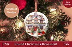 Watercolor Christmas Ornament, Christmas Product Tag Design Product Image 1