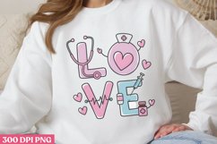 Love PNG, Valentine Nurse Sublimation PNG Product Image 2