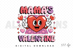Mamas Valentine Heart Sublimation PNG, Mama Love Sublimation Product Image 1