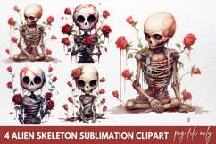 Alien Skeleton Sublimation Clipart Product Image 1