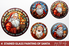 Stained Glass Painting Of Santa Clipart PNG Product Image 1