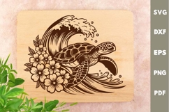 Turtle Design, Underwater World, Cutting board, Laser SVG Product Image 1