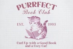 Vintage Funny Cat PURRFECT Book Club PNG Product Image 1